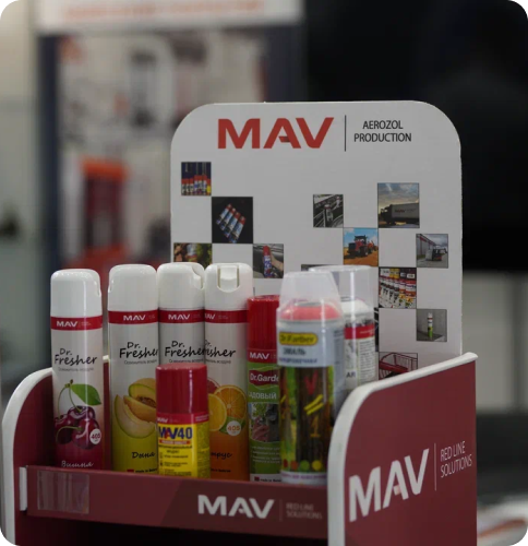 Стенд аэрозольной продукции MAV