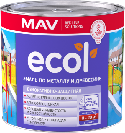 ЭМАЛЬ ECOL по металлу и древесине ПФ-115