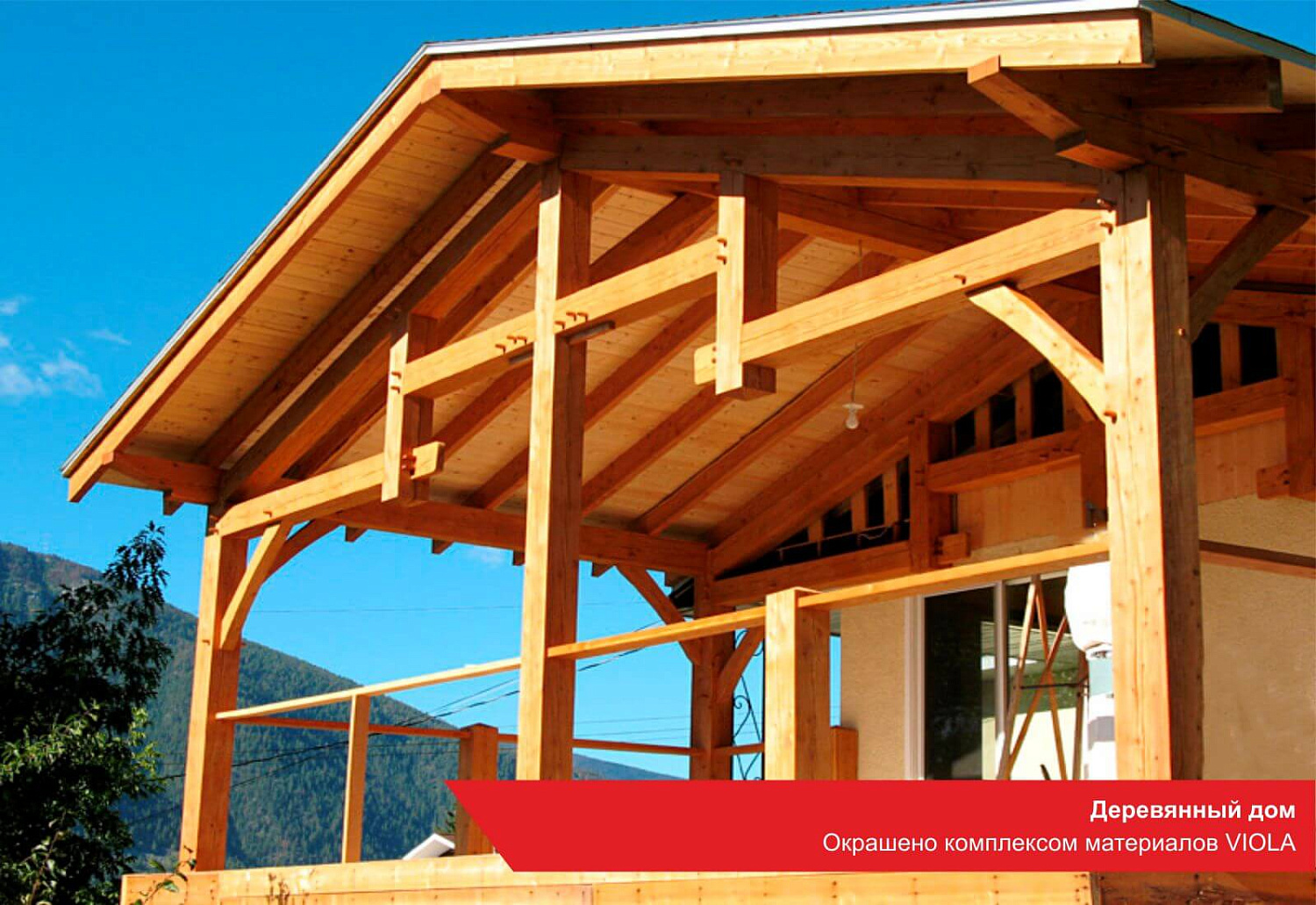Деревянный дом. Окрашено комплексом материалов VIOLA