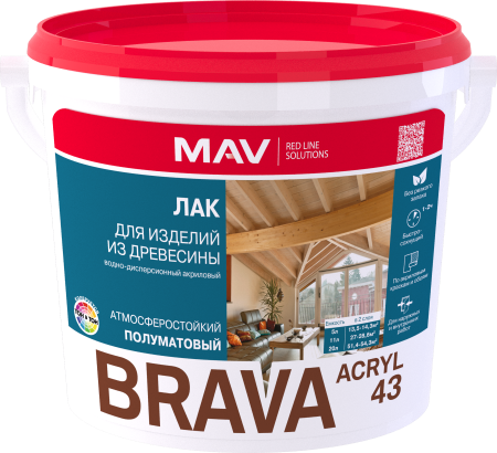 Лак BRAVA ACRYL 43 для изделий из древесины