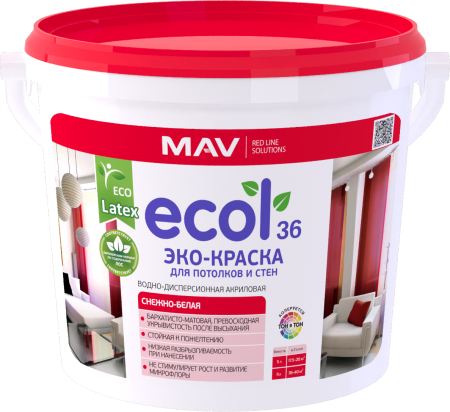 Эко-краска ECOL 36 для потолков
