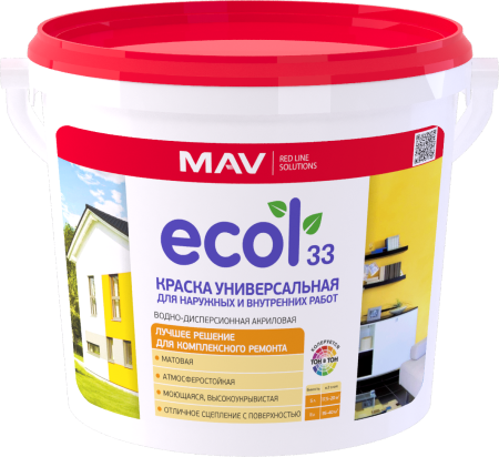 Краска ECOL 33 универсальная для наружных и внутренних работ