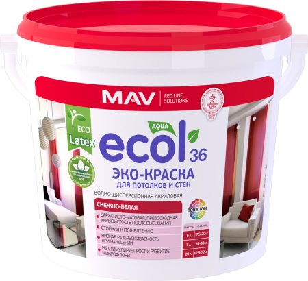 Эко-краска ECOL 36 для потолков Эко-краска ECOL 36 для потолков