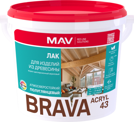 Лак BRAVA ACRYL 43 для изделий из древесины