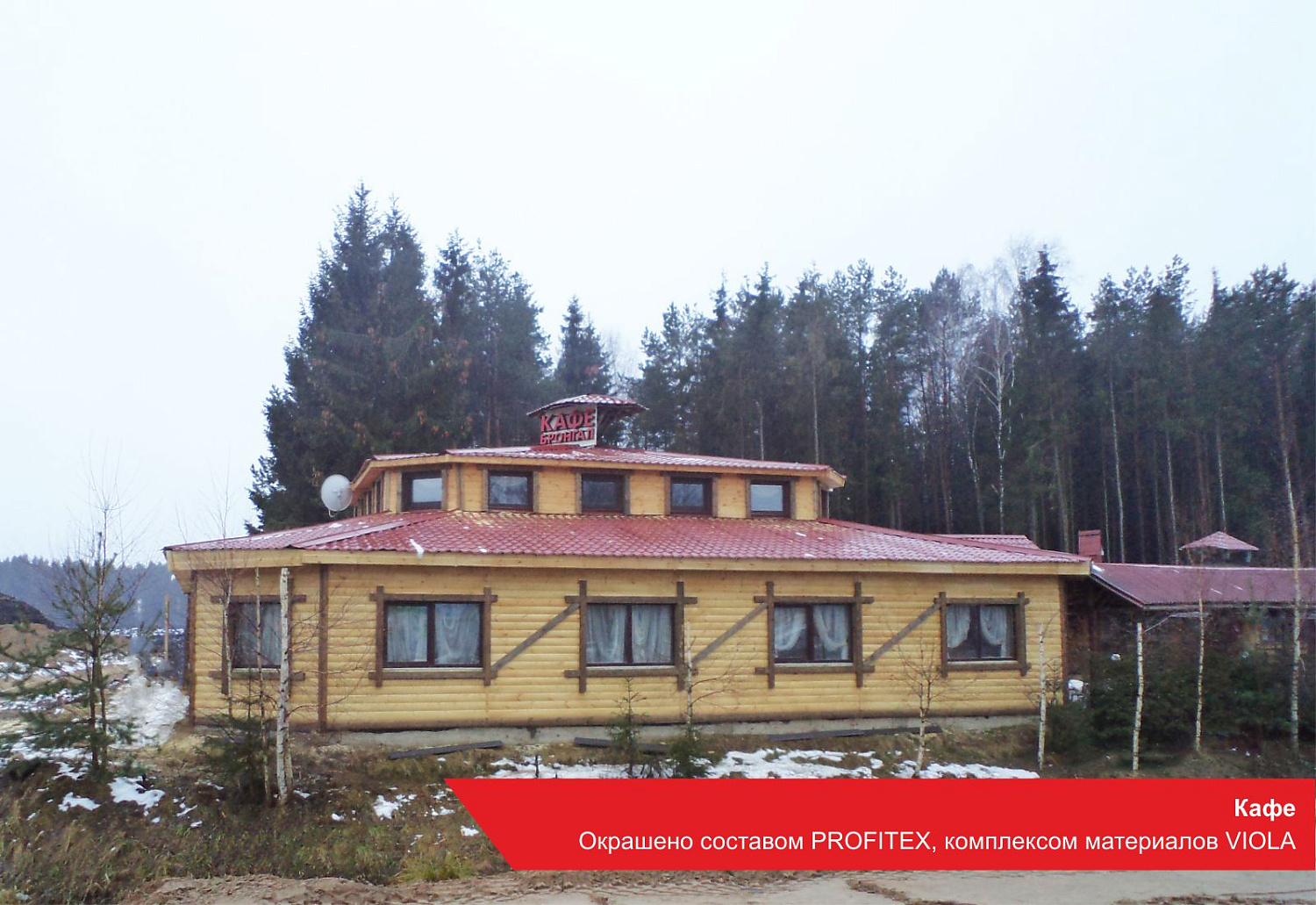 Кафе Окрашено составом PROFITEX, комплексом материалов VIOLA