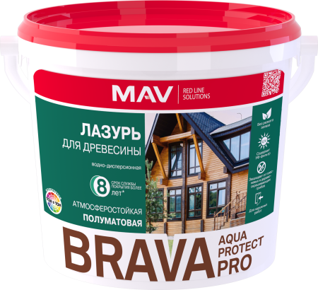 Лазурь для дерева BRAVA AQUA PROTECT PRO